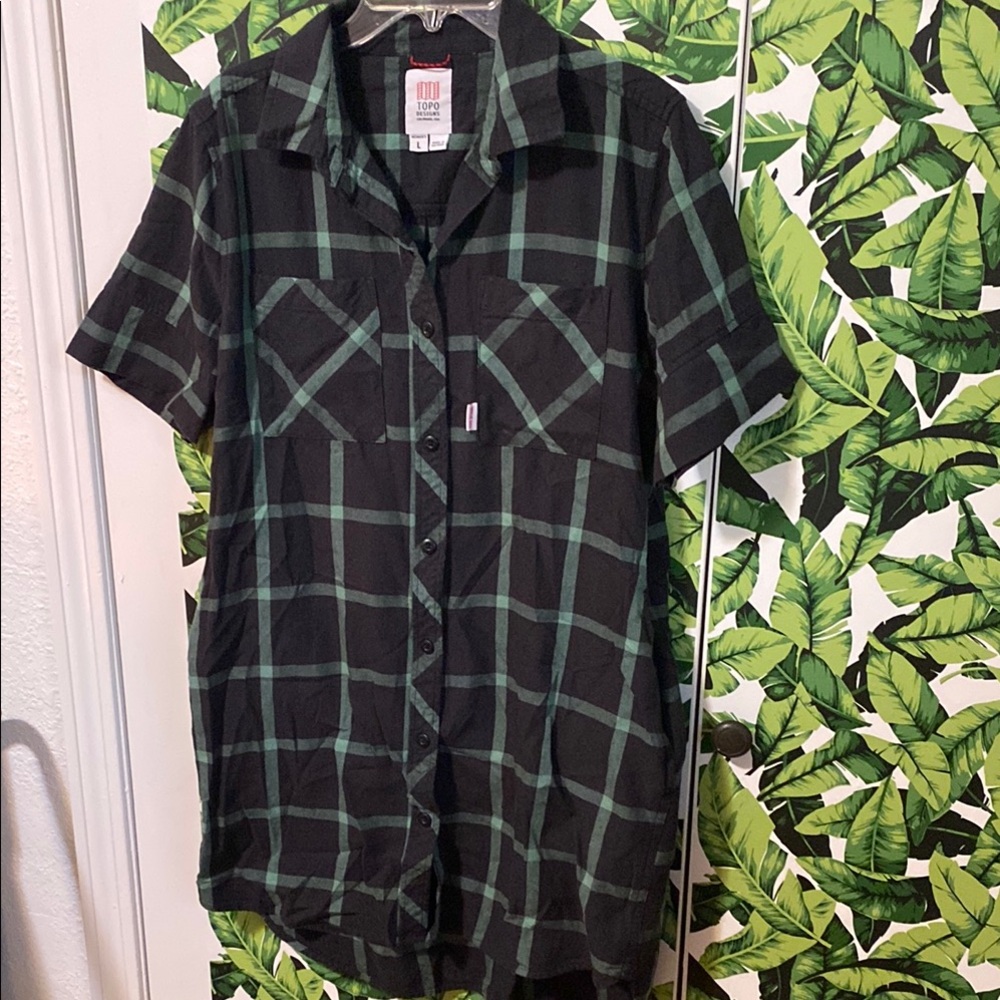 Topo Designs Women’s Plaid Camp Dress w/Pockets Size L